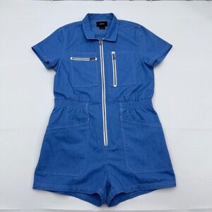 ATWYLD Citizen Jumper Romper Women Large Short Sleeve Zip Front Motorcycle Biker